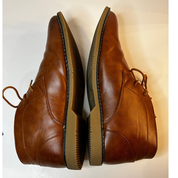 London Fog Blackburn Tan Mens Chukka Faux Leather Dress Boots Memory Foam Size10 main image 6